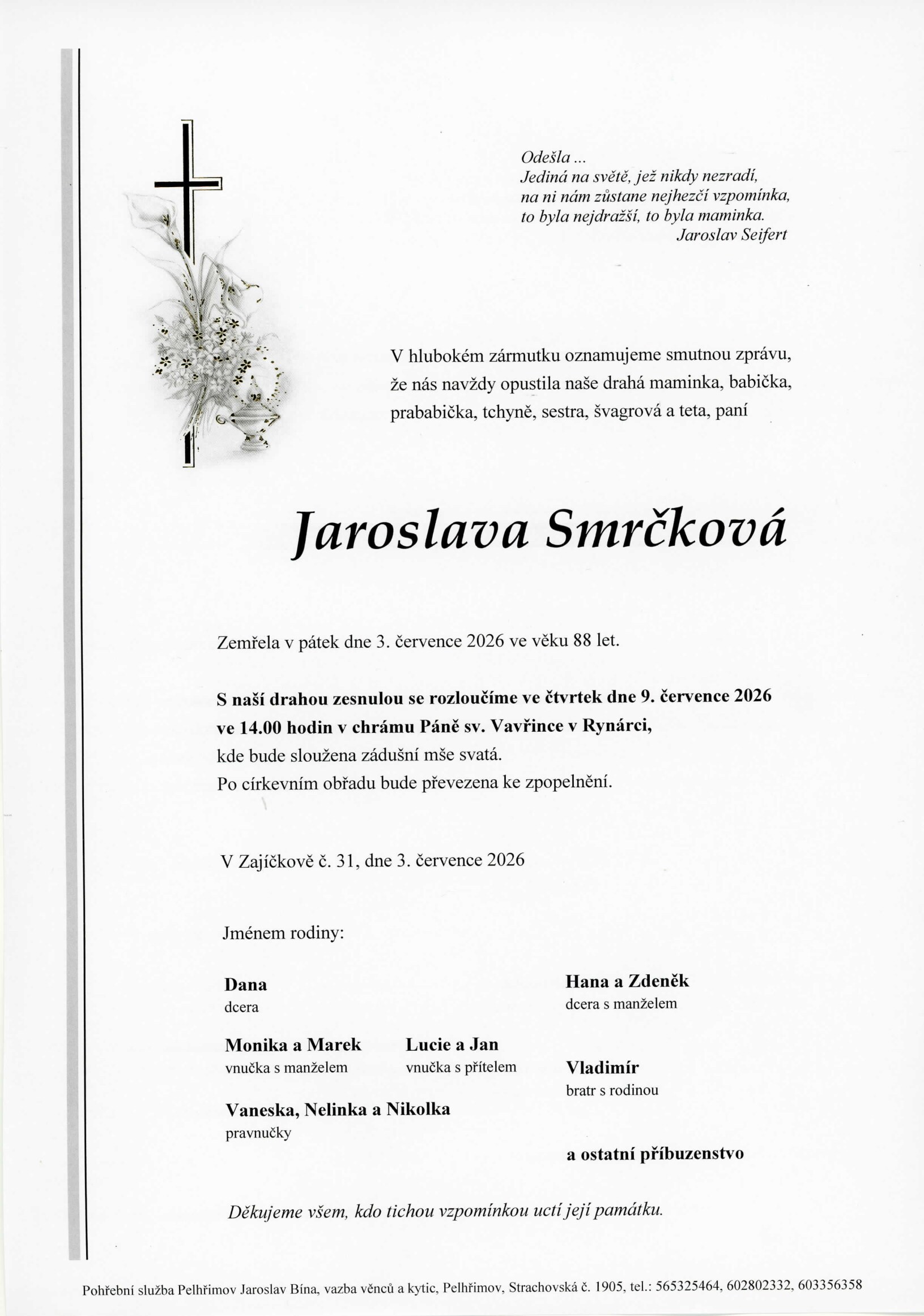 Parte – Jaroslava Smrčková