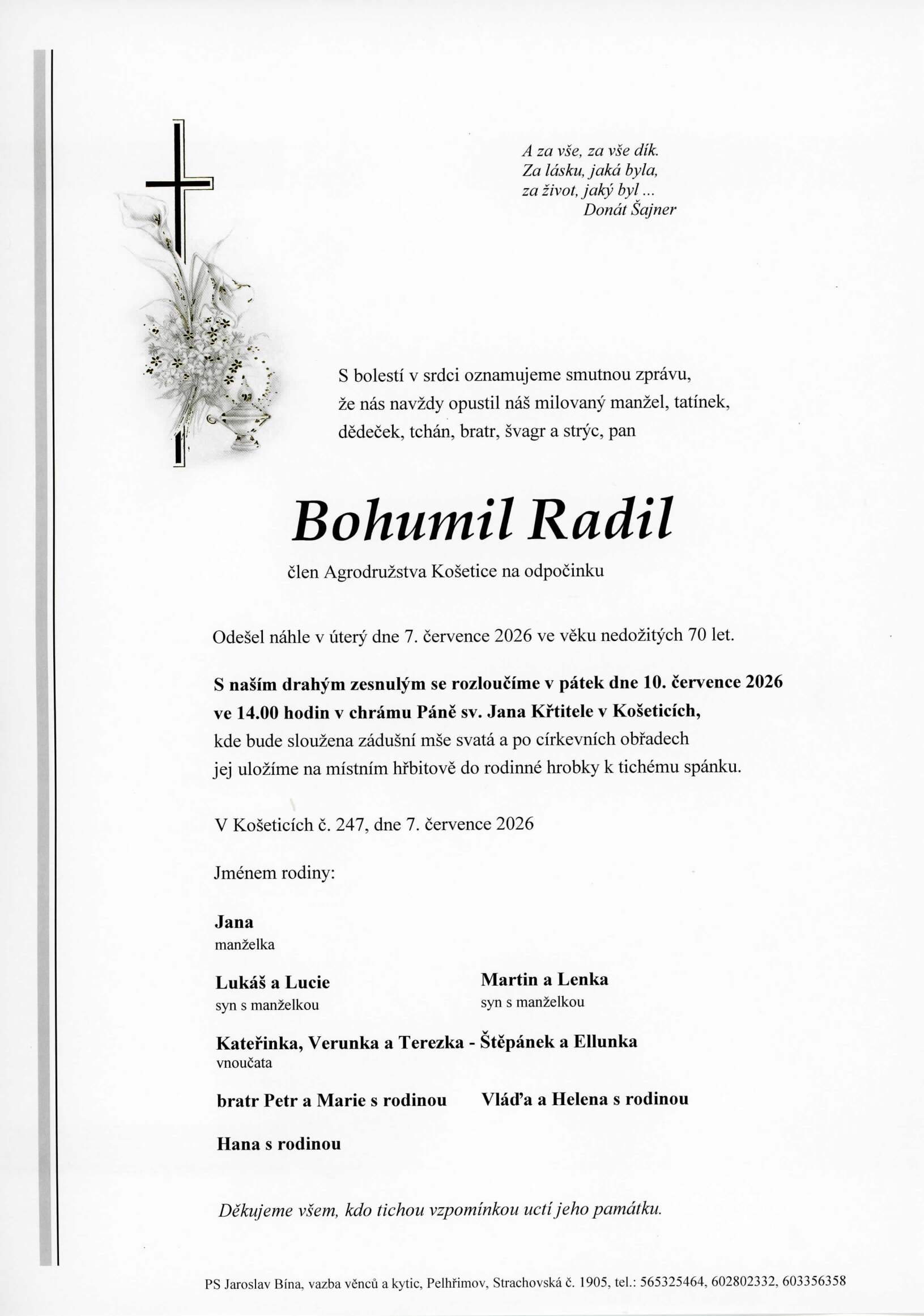 Parte – Bohumil Radil