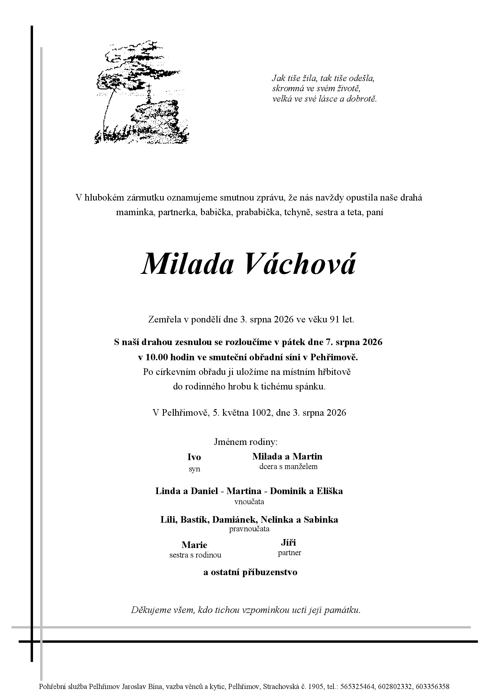 Parte – Milada Váchová
