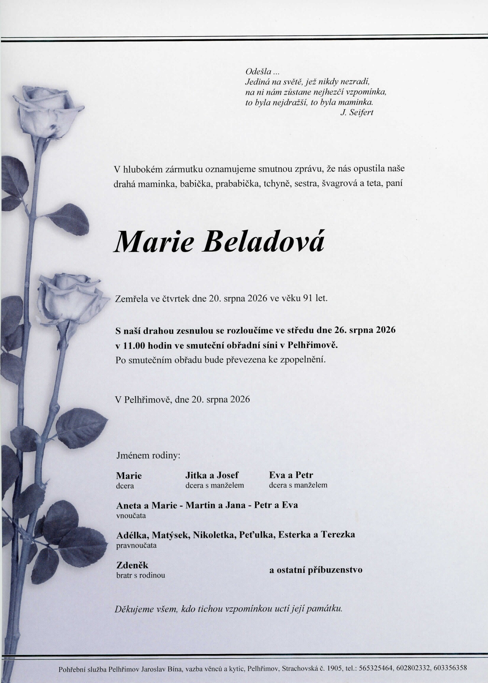 Parte – Marie Beladová