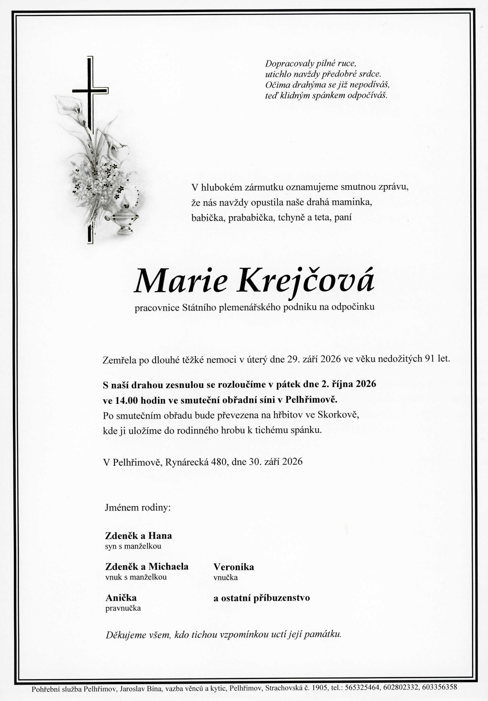 Parte – Marie Krejčová