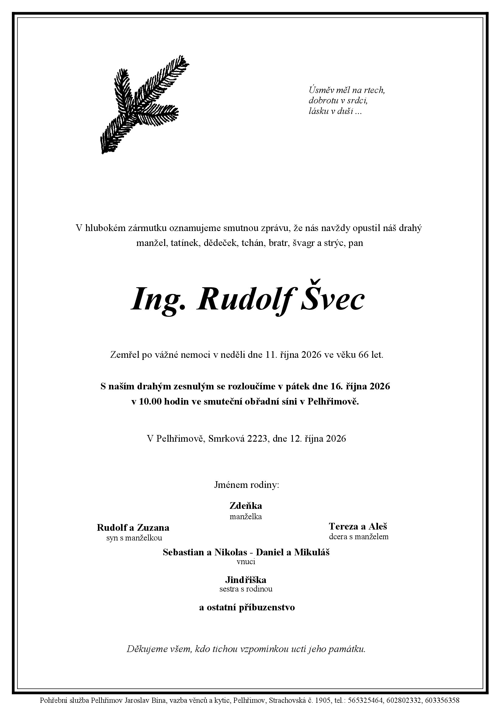 Parte – Ing. Rudolf Švec