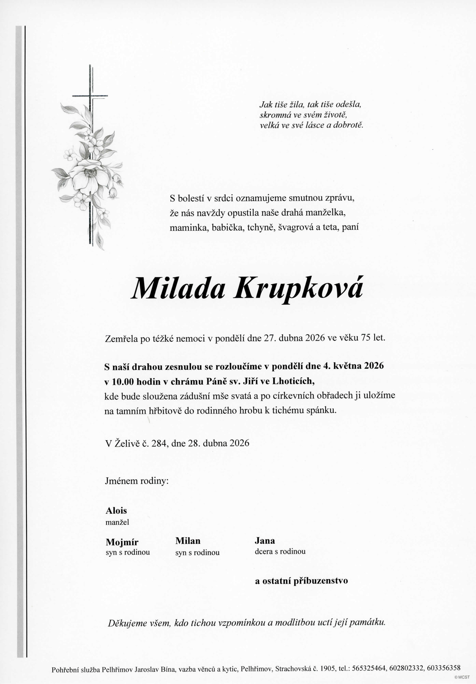 Parte – Milada Krupková